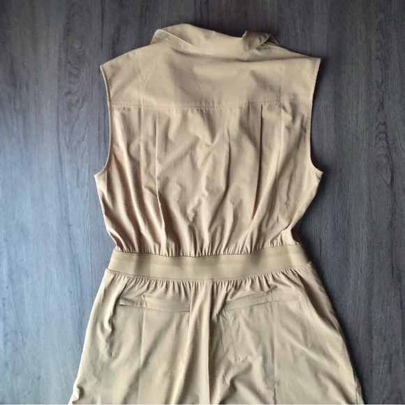 Athleta Brooklyn Heights Wide Leg Jumpsuit Light Brown Size 10 Zip Up - Picture 10 of 14